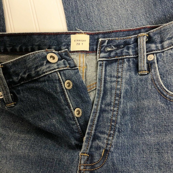 Gap Cone High Button Fly Straight Jeans 28 Tall - Picture 4 of 5